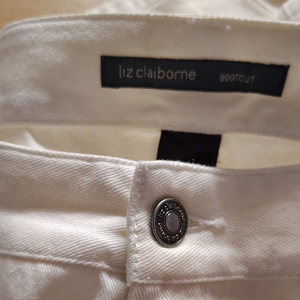 Liz Claiborne Cream Embroidered Jeans - Picture 3 of 3